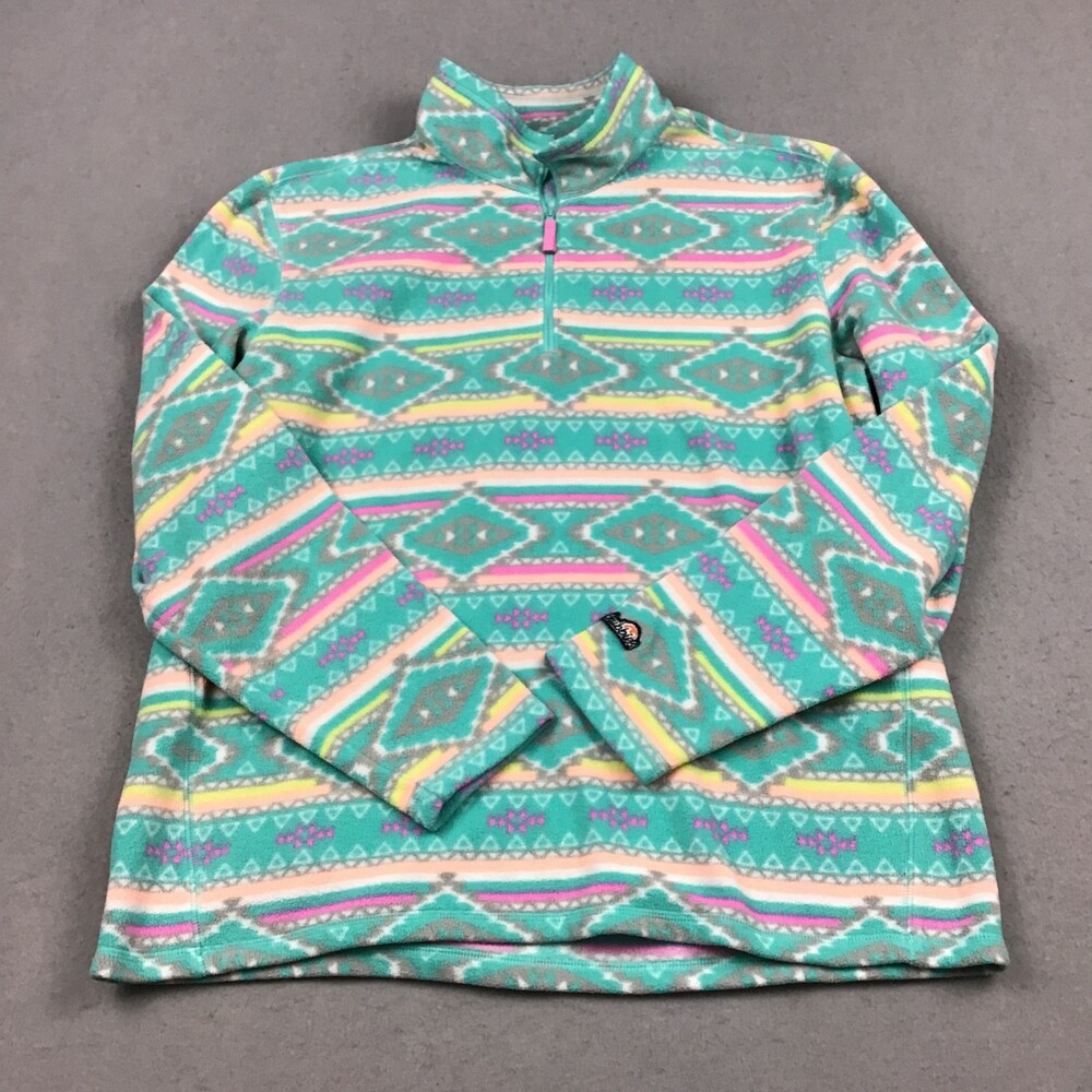 Chubbies Sweater Men Extra Large Teal Aztec Southwestern Pullover 1/4 Zip XL